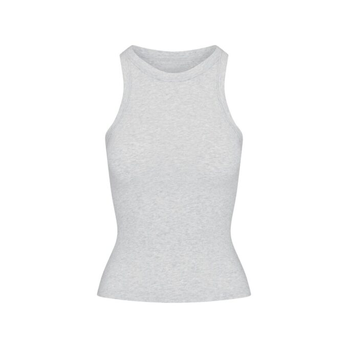 BOMULDSRØD TANKTOP MED RUND HALS