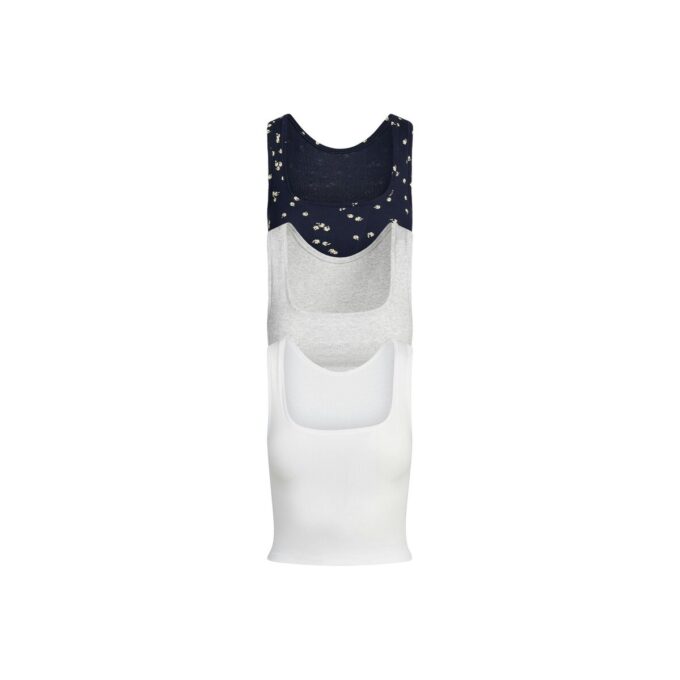 BOMULDSRIBBE TANKTOP MED 3 STK.