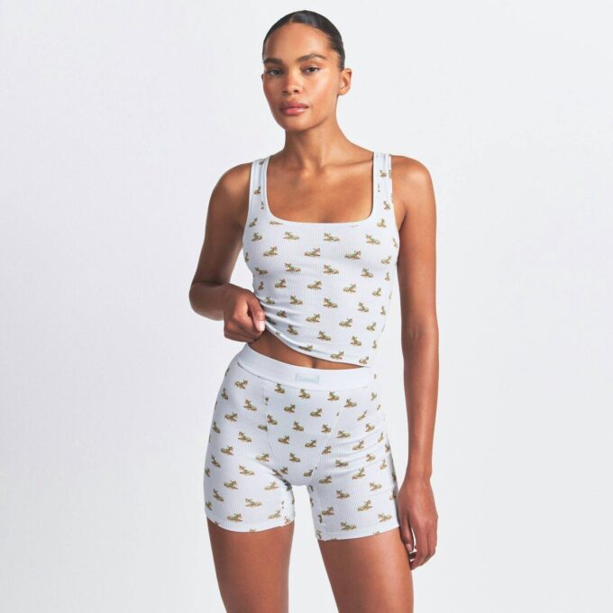 BOMULDSRIBBE TANKTOP MED 3 STK.