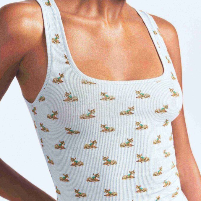 BOMULDSRIBBE TANKTOP MED 3 STK.