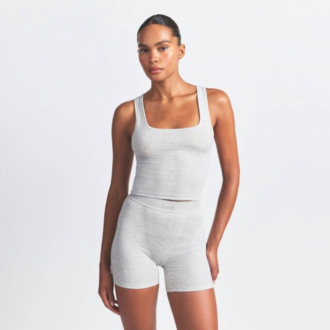 BOMULDSRIBBE TANKTOP MED 3 STK.