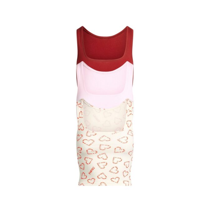 BOMULDSRIBBE TANKTOP MED 3 STK.