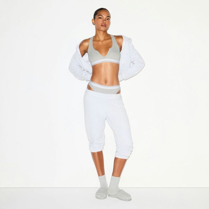 BOMULDSRIBBEDE BRALETTE MED SPLIT NECK