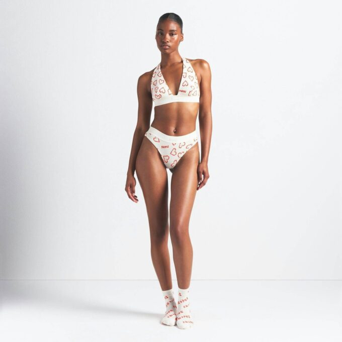 BOMULDSRIBBEDE HALTER-BRALETTE
