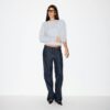 BØRSTET ALPACA-TRØJE MED CREWNECK-HALS