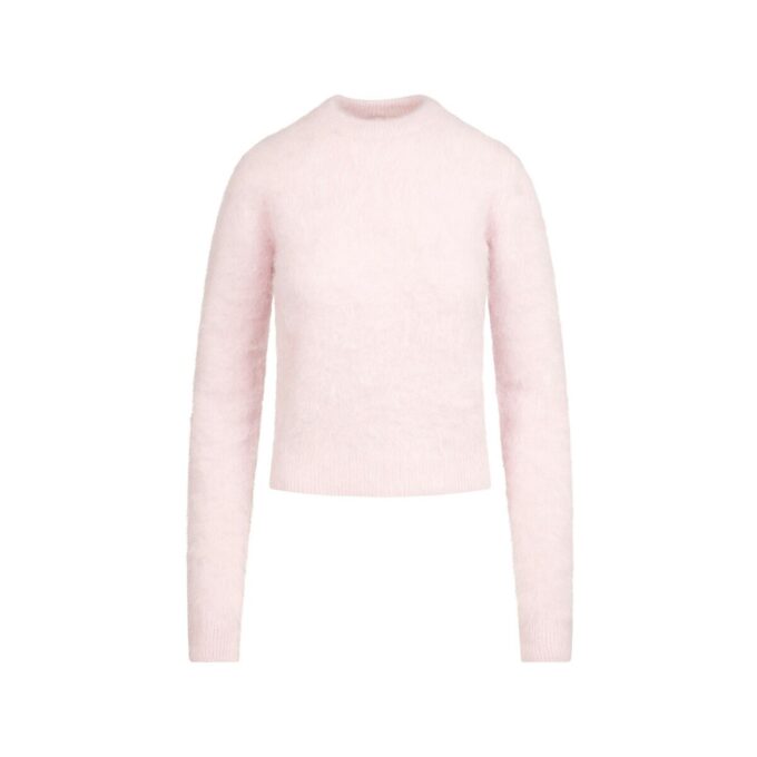BØRSTET ALPACA-TRØJE MED CREWNECK-HALS