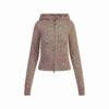 CASHMERE HÆTTETRØJE MED LYNLÅS
