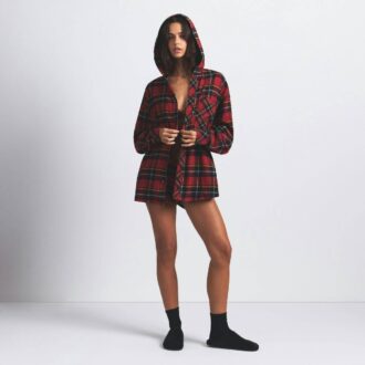 FLANEL SLEEP OVERSIZED HÆTTET SKJORTE MED KNAPPER