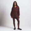FLANEL SLEEP OVERSIZED HÆTTET SKJORTE MED KNAPPER
