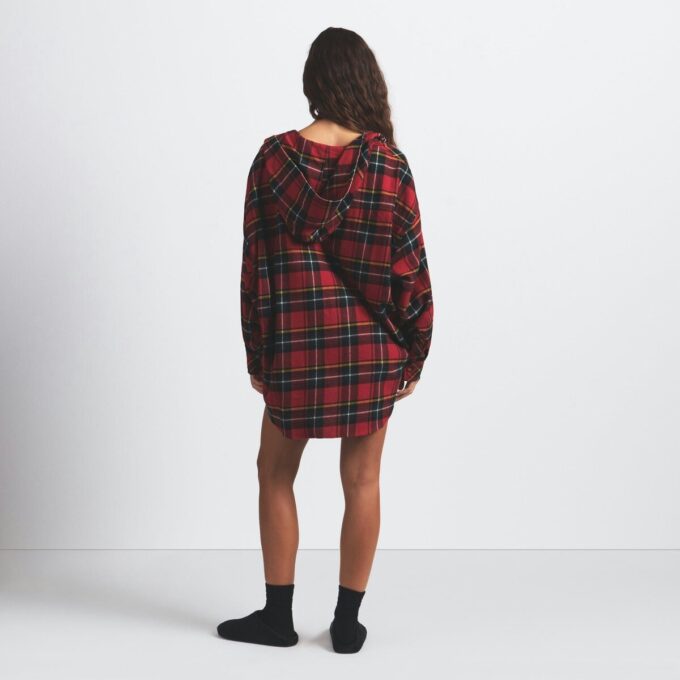 FLANEL SLEEP OVERSIZED HÆTTET SKJORTE MED KNAPPER
