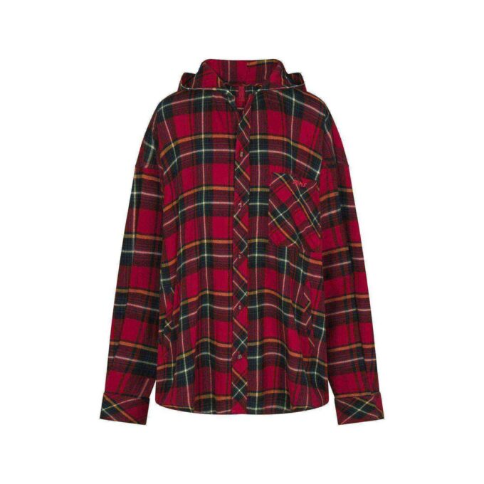 FLANEL SLEEP OVERSIZED HÆTTET SKJORTE MED KNAPPER