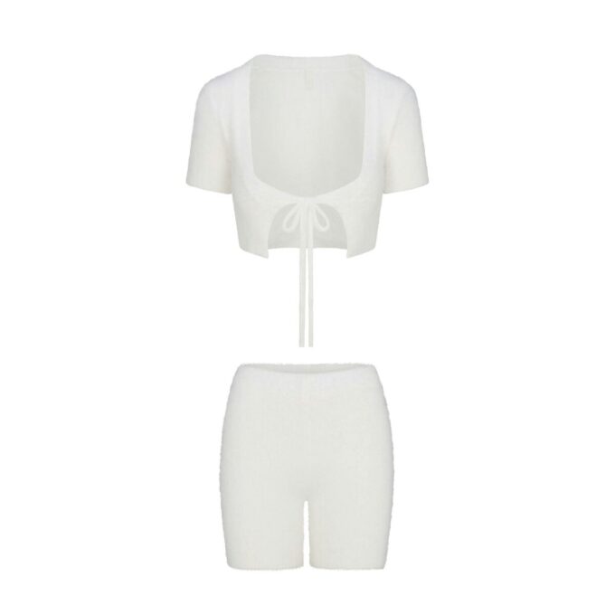 FUZZY KNITS CROP TOP OG SHORTS SÆT