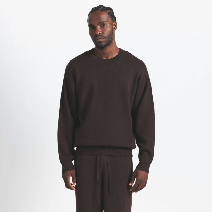 Herresweater i bomuldsstrik