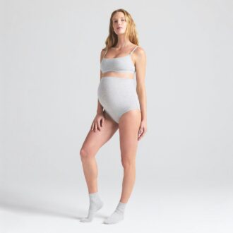 Højtaljede gravidtrusser i bomuldsjersey