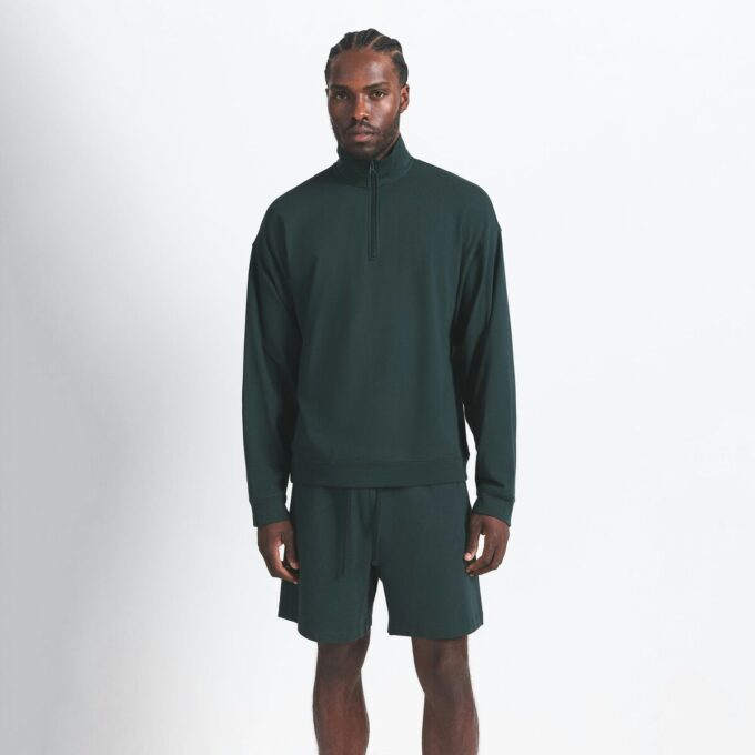 JERSEY LOUNGE HERRE AFSLAPPET KVARTLYNLÅS PULLOVER