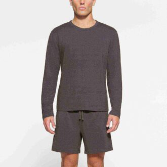JERSEY LOUNGE HERRE AFSLAPPET LANGERMET T-SHIRT