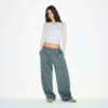 KÆRESTEFLEECE OVERSIZED BUKSER MED LIGE BEN