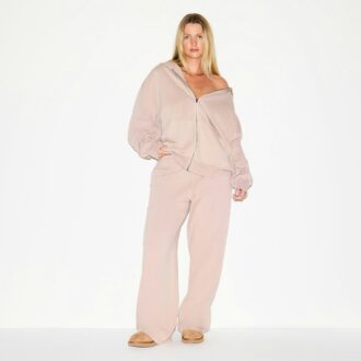KÆRESTEFLEECE OVERSIZED HÆTTETRØJE MED LYNLÅS