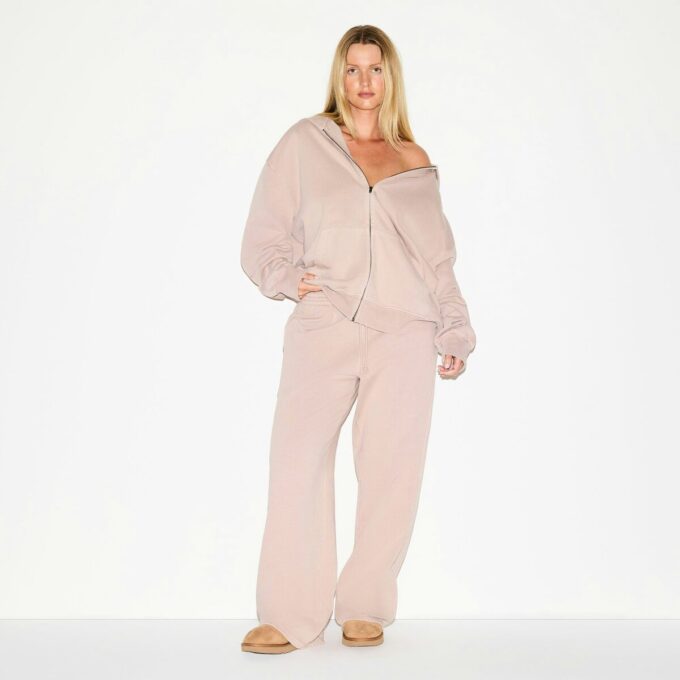 KÆRESTEFLEECE OVERSIZED HÆTTETRØJE MED LYNLÅS