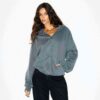 KÆRESTEFLEECE OVERSIZED HÆTTETRØJE MED LYNLÅS