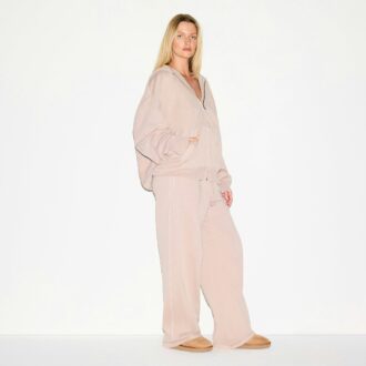 KÆRESTEFLEECE OVERSIZED HÆTTETRØJE MED LYNLÅS
