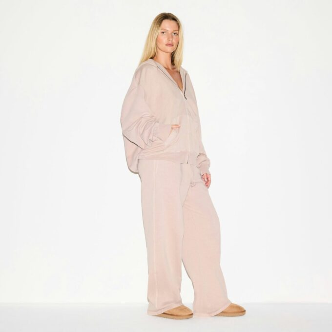KÆRESTEFLEECE OVERSIZED HÆTTETRØJE MED LYNLÅS