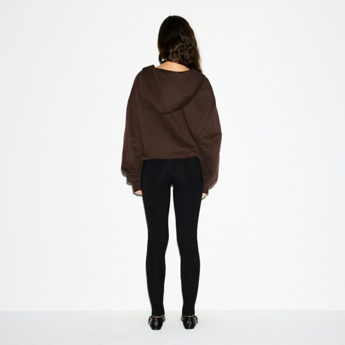 KÆRESTEFLEECE OVERSIZED HÆTTETRØJE MED LYNLÅS