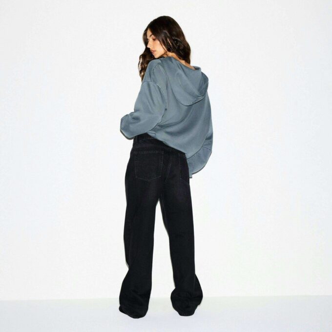KÆRESTEFLEECE OVERSIZED HÆTTETRØJE MED LYNLÅS