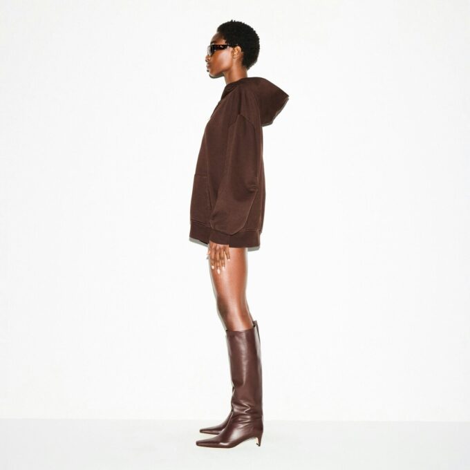KÆRESTEFLEECE OVERSIZED HÆTTETRØJE MED LYNLÅS