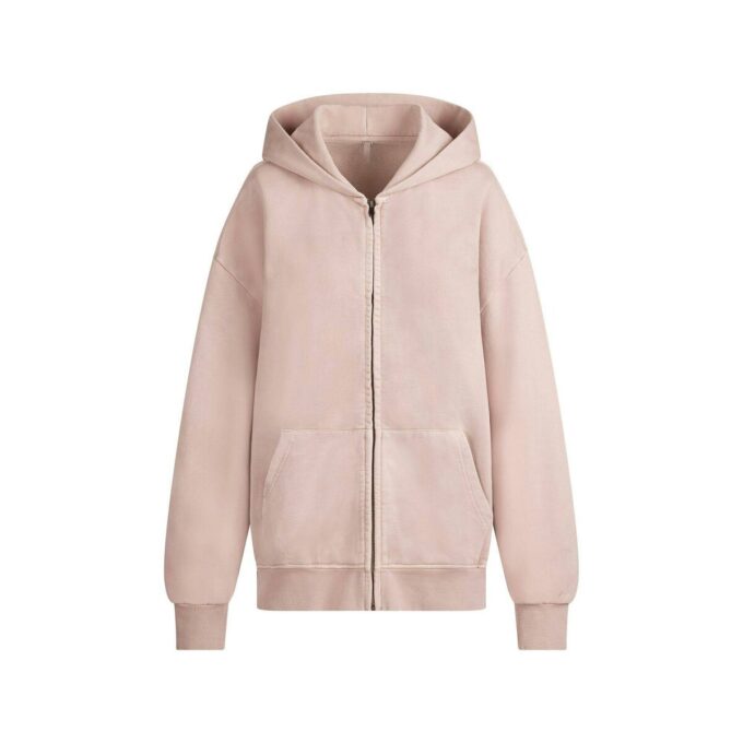 KÆRESTEFLEECE OVERSIZED HÆTTETRØJE MED LYNLÅS