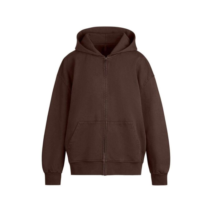KÆRESTEFLEECE OVERSIZED HÆTTETRØJE MED LYNLÅS