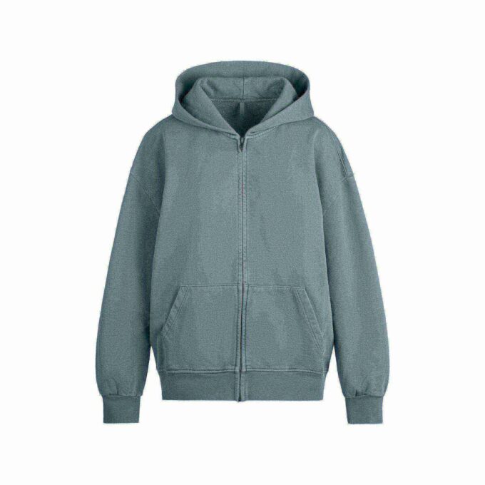 KÆRESTEFLEECE OVERSIZED HÆTTETRØJE MED LYNLÅS