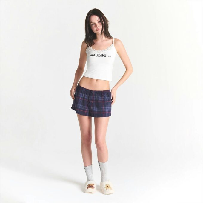KAKTUS PLANTE FLEA MARKET X SKIMS SKIMS SØVN BLONDE TANKE OG FLANEL SHORTS SÆT