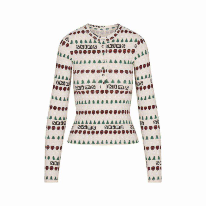 Kaktusplante Loppemarked X Skummet bomuldsrib Henley og leggingssæt