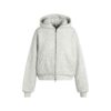 KRAFTIGT FLEECE BOXY HÆTTETRØJE MED LYNLÅS
