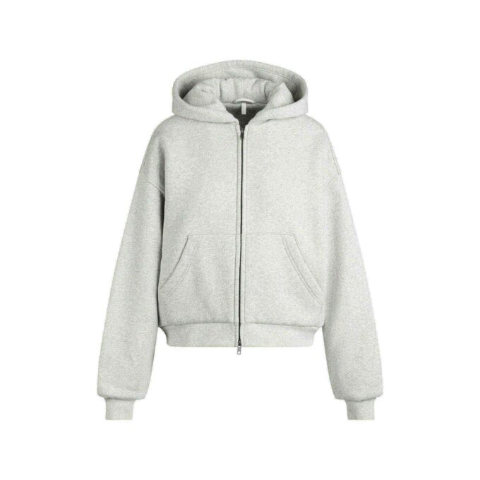 KRAFTIGT FLEECE BOXY HÆTTETRØJE MED LYNLÅS