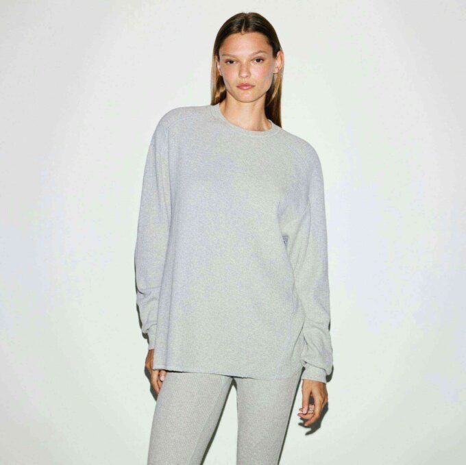 KRAFTIGT VAFFELT OVERSIZED CREWNECK