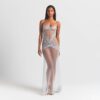 LANG SLIPKJOLE MED BRODERI I LINGERIE