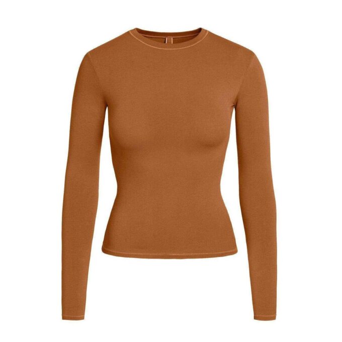 Langærmet T-shirt i bomuldsjersey