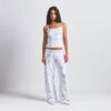 LOGO PLUSH POINTELLE RHINESTEN BUKSER MED STRAIGHT LEG