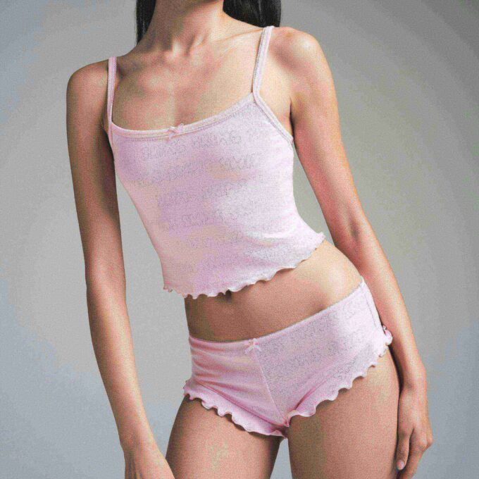 LOGO POINTELLE CROPPED CAMI SÆT