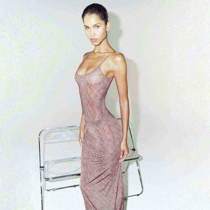 MÆLKEBLOMST TRANSPARENT CAMI-BODYSUIT