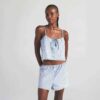 Natbluse i bomuldspoplin