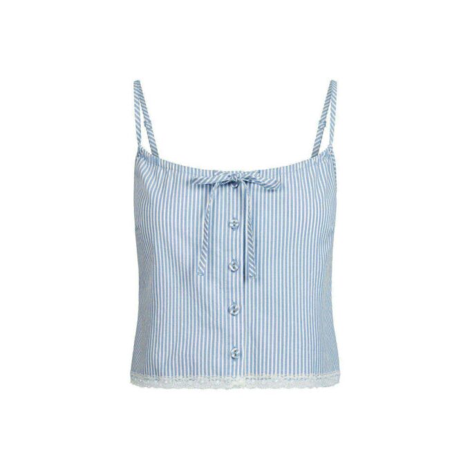 Natbluse i bomuldspoplin