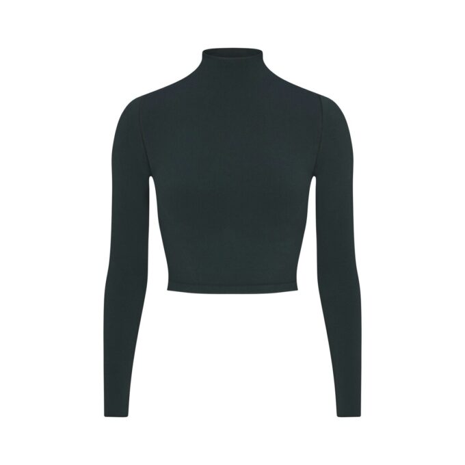NikeSKIMS VINTAGE SØMLØS CROP TOP MED HØJ HALS