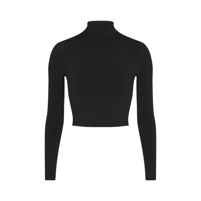 NikeSKIMS VINTAGE SØMLØS CROP TOP MED HØJ HALS