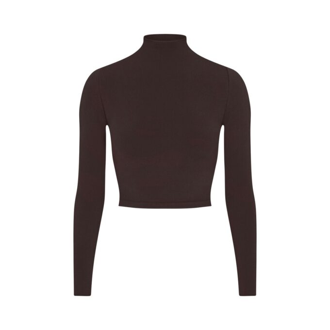 NikeSKIMS VINTAGE SØMLØS CROP TOP MED HØJ HALS