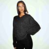 OVERSIZED ULD OG CASHMERE TRØJE MED V-HALS