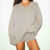 OVERSIZED ULD OG CASHMERE TRØJE MED V-HALS