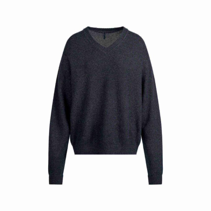 OVERSIZED ULD OG CASHMERE TRØJE MED V-HALS